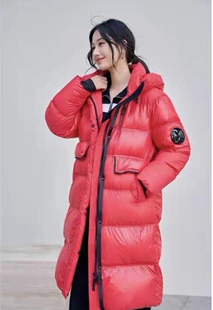 双色MK2024新款羽绒服加厚过膝冬季白鸭绒外套长款高级感面包服