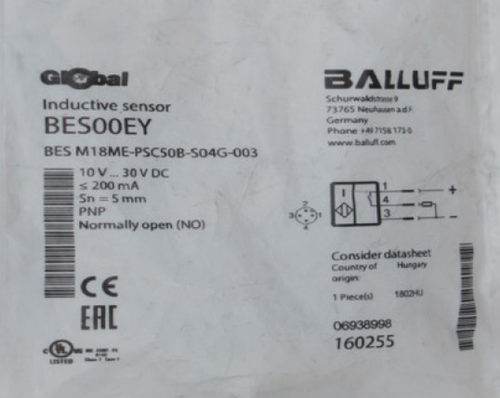 原装BALLUFF巴鲁夫传感器BES M18ME-PSC50B-S04G-003 BES00EY