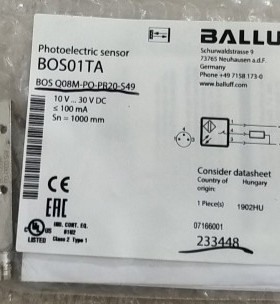 原装BALLUFF巴鲁夫传感器BOS01TA BOS Q08M-PO-PR20-S49接近开关