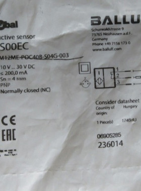 原装BALLUFF巴鲁夫传感器BES00EC BES M12ME-POC40B-S04G-003