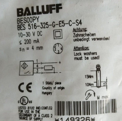 现货BALLUFF巴鲁夫传感器BES00PY BES 516-325-G-E5-C-S4接近开关