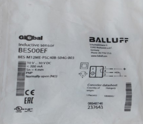 原装BALLUFF巴鲁夫传感器BES M12ME-PSC40B-S04G-003BES00EF