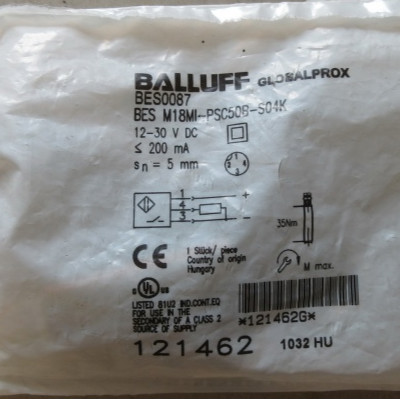 原装BALLUFF巴鲁夫传感器BES0087  BES M18MI-PSC50B-S04K