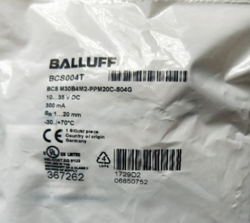 原装BALLUFF巴鲁夫传感器BCS004T BCS M30B4MZ-PPM20C-S04G
