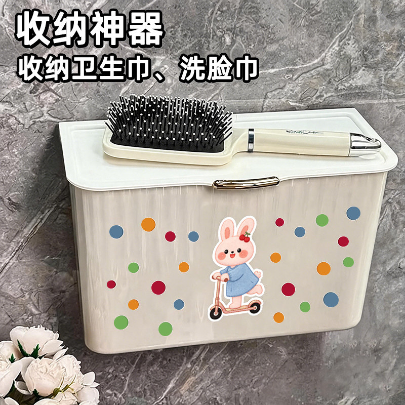 壁挂式内衣物收纳盒大容量带盖图片