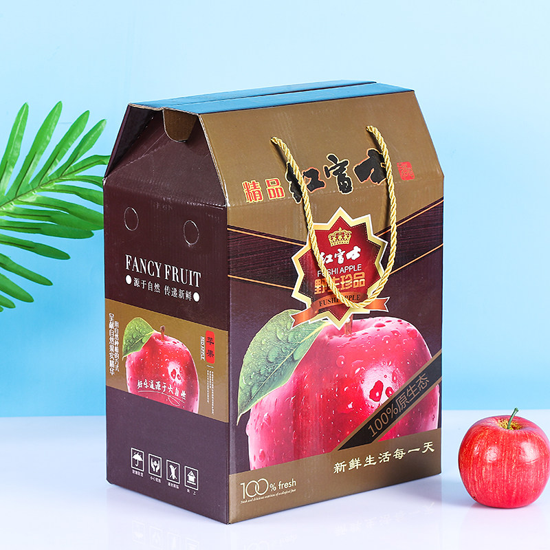 苹果高档礼盒礼品盒创意一次性箱子精美红富士手提通用水果包装箱