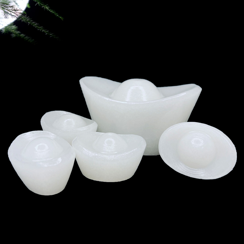 天然阿富汗白玉元宝摆件办公室玄关客厅聚财家居乔迁风水装饰礼品