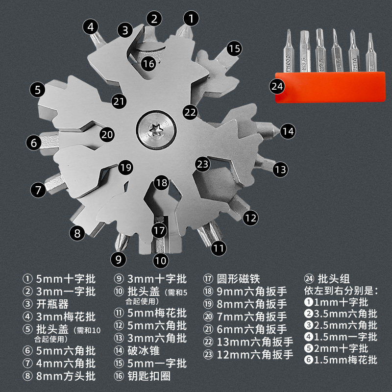 雪花扳手多功能一扳在手