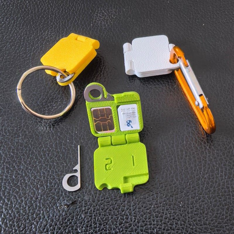 SIM卡收纳盒防丢卡神器苹果卡槽钥匙扣便携式随身携带卡位挂件