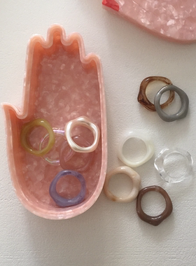 亚克力不规则戒指女小众设计感