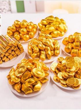 美芙莲巧克力2500g金币花生元宝蛋糕装饰烘焙用品散装食品喜糖5斤