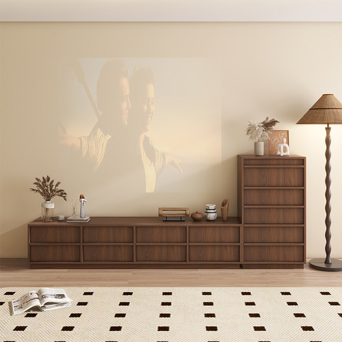 实木中古风定制收纳储物柜电视柜