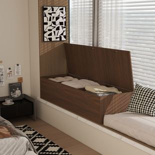 飘窗柜落地柜可坐窗台柜收纳储物柜子矮柜地柜榻榻米柜长条柜定制