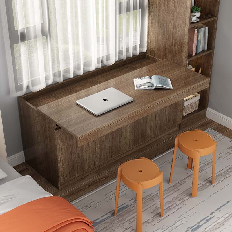 飘窗储物柜收纳抽屉矮柜抽拉式台面窗台柜伸缩书桌书柜一体可定制,住宅家具,飘窗柜,淘宝优惠券,粉丝福利购,淘宝优惠卷