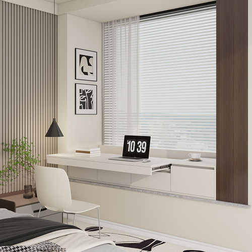 实木奶油风窗台抽屉式收纳柜定做