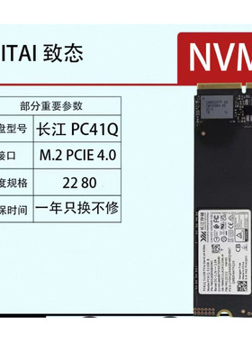 长江存储 PC411/PC41Q 512G 1T 2242 2280单面颗粒笔记本固态硬盘
