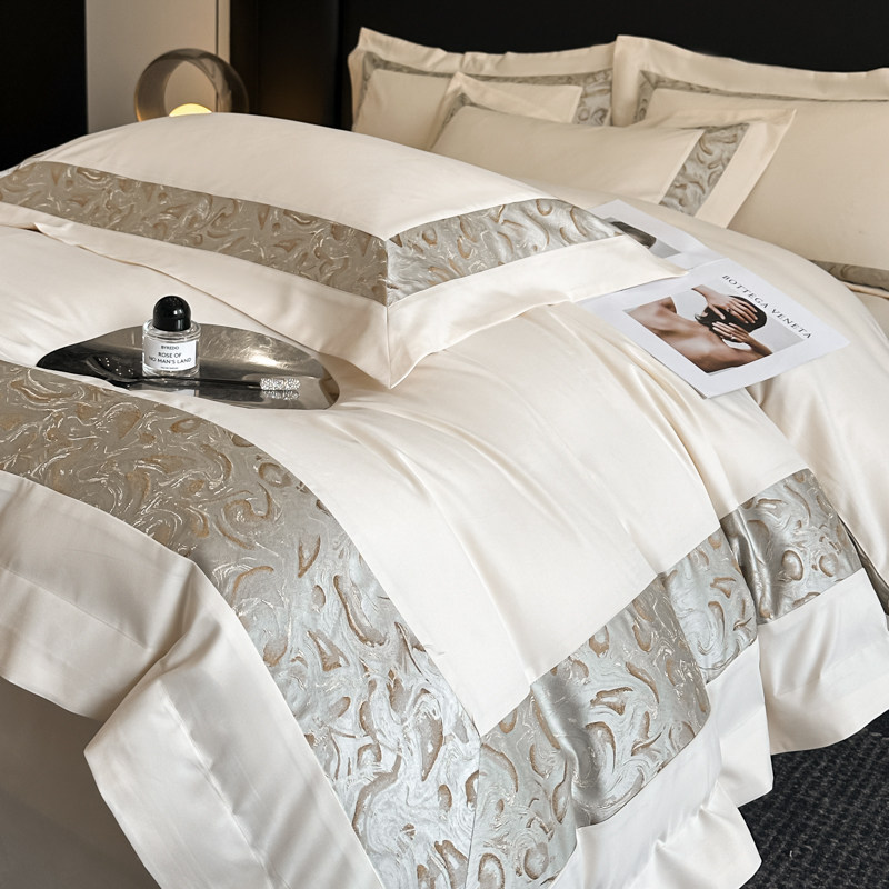 高级感欧式冰丝四件套轻奢丝滑被套真丝凉感床单夏季天丝床上用品