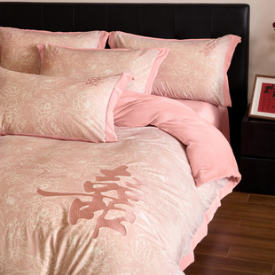 冬季 喜被红色床单结婚床上用品婚嫁 加厚牛奶绒婚庆四件套2025新款