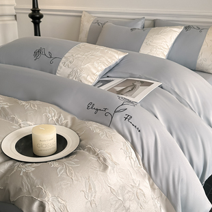 天丝床单被套夏天凉感丝滑裸睡床上用品 轻奢高级感冰丝四件套夏季