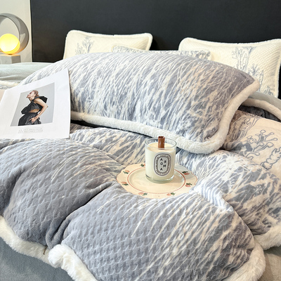 防静电不掉毛高级感牛奶绒四件套