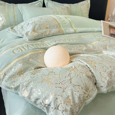 防静电不掉毛高级感牛奶绒四件套