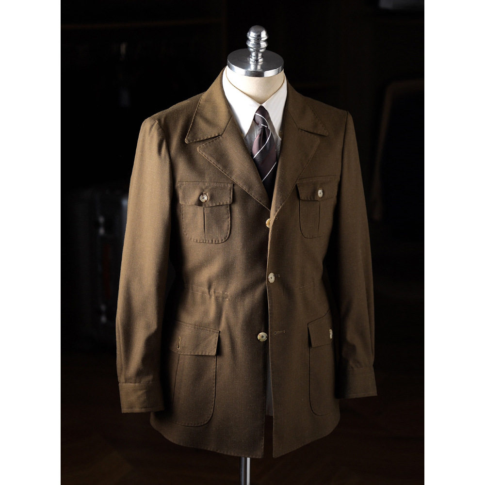 9%亚麻透气轻熟复古猎装夹克男