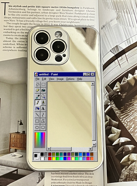 Windows95画板镜面手机壳复古设计使用苹果16ProMax小红书同款女生补妆镜新款VIVOS20小众IQOOZ9全包华为MATE