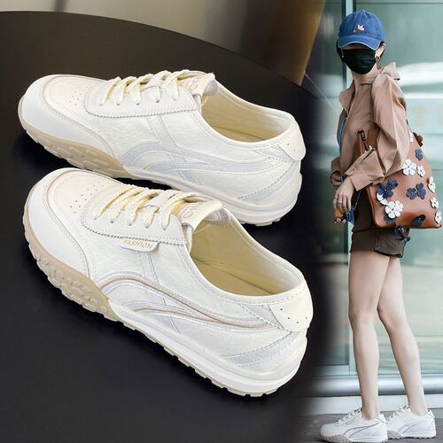 真皮德训老爹鞋女鞋2026春新款小白鞋女网红百搭ins潮学生运C-09