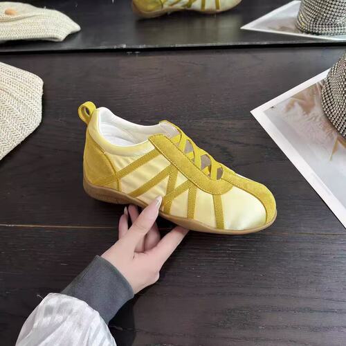 羊皮版内增高德训鞋女新款春季阿甘鞋软底百搭芭蕾风休闲运动C-20