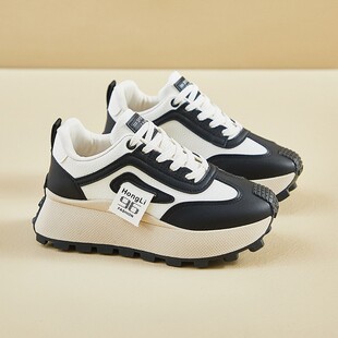 老爹鞋女小个子增高超轻型ins韩版新款高帮女2026春季学生跑步运