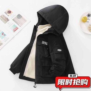 儿童冲锋衣三合一防风防水登山服中大童滑雪服男童春秋冬三防ER76