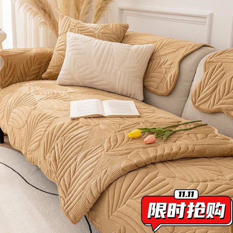 法式风加厚牛奶绒沙发垫2025新款秋冬款防滑沙发套罩坐垫SW05