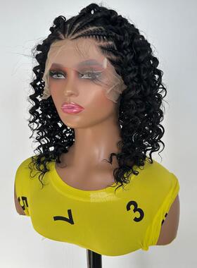 非洲卷辫子假发 13*4表演Cos短发 ‌African Braided Wig‌