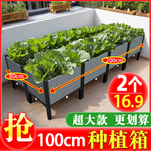 种植箱花箱家用种菜专用箱长方形花盆大号塑料阳台菜盆轻奢高级感