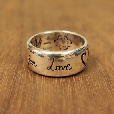 925纯银无畏的爱无畏情侣戒指