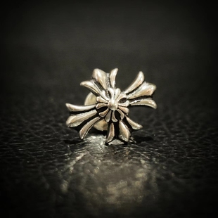 S925纯银网红ROCKAGECH风格 明星女神男神欧美耳钉 双层十字架个性