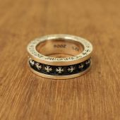 ROCKAGE纯银S925朋克风格 经典 永恒心mini小十字架做旧情侣戒指