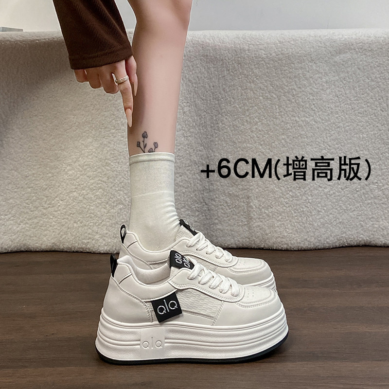 网红松糕真皮小白鞋女2026新款春秋增高板鞋矮个子厚底运动鞋34码,女鞋,休闲板鞋,淘宝优惠券,粉丝福利购,淘宝优惠卷