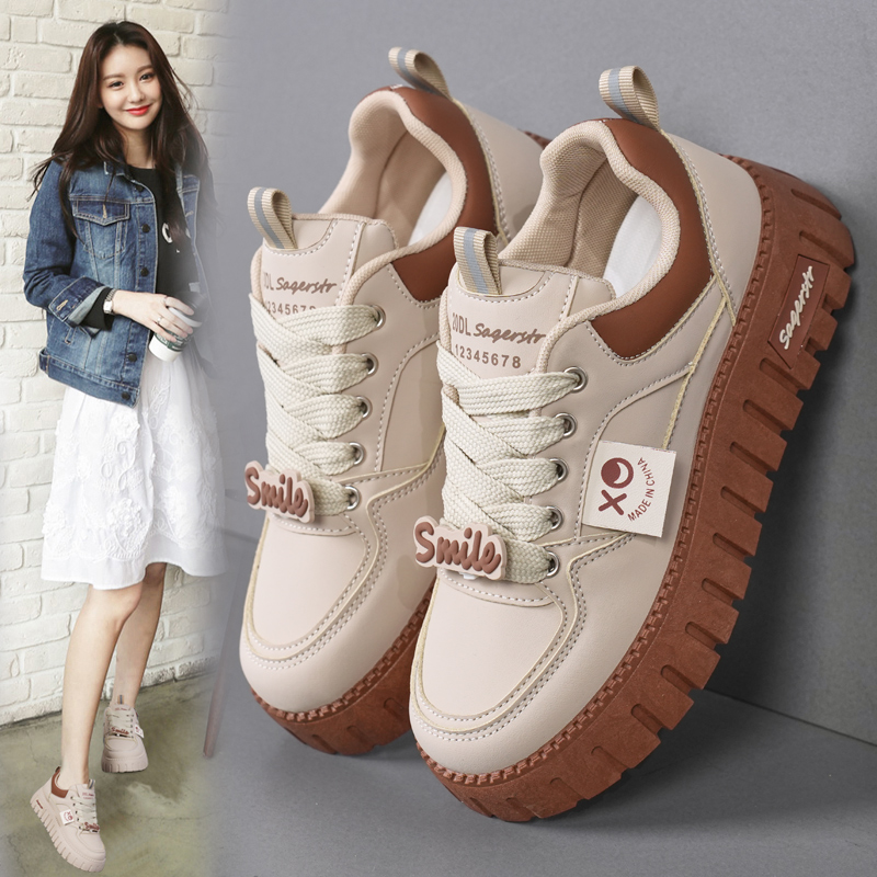 踩屎感女鞋真皮运动休闲鞋防滑