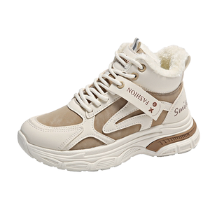 高帮加绒运动鞋女冬季老爹鞋ins超火学生棉鞋大码莆田女鞋41一43