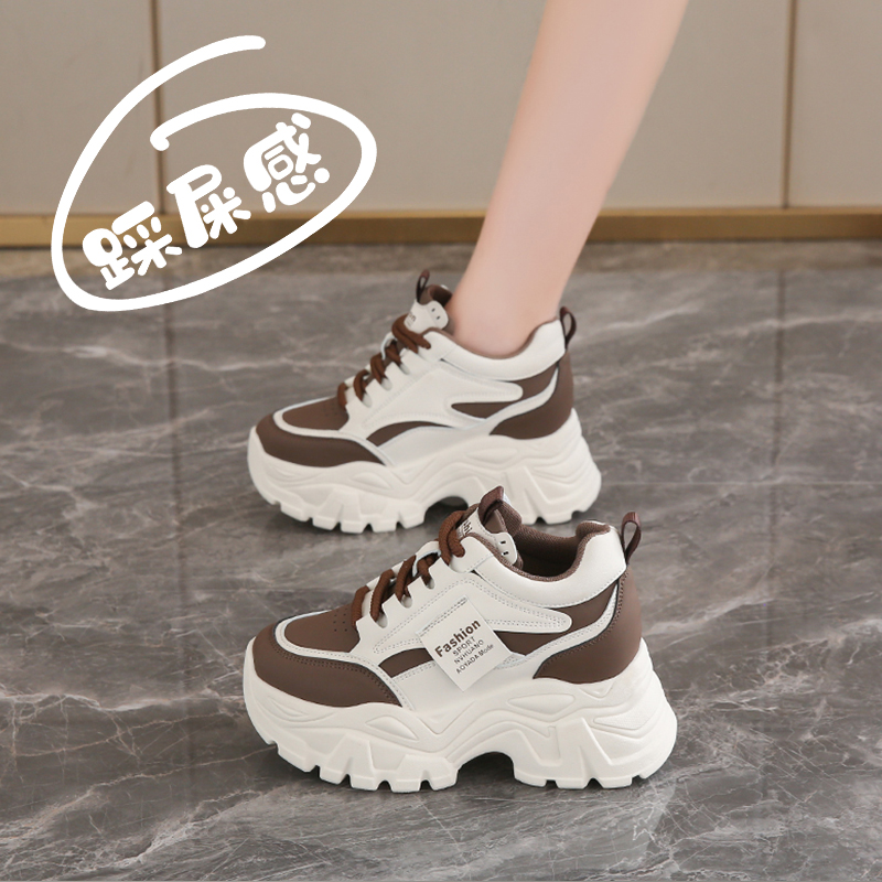 踩屎感爆款女鞋增高7厘米老爹鞋