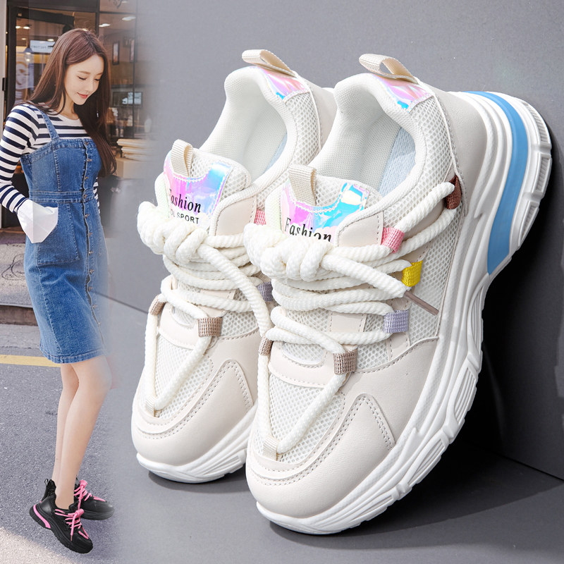 春夏运动鞋女轻便网面跑步鞋2026新款大码41一43老爹鞋潮0307z