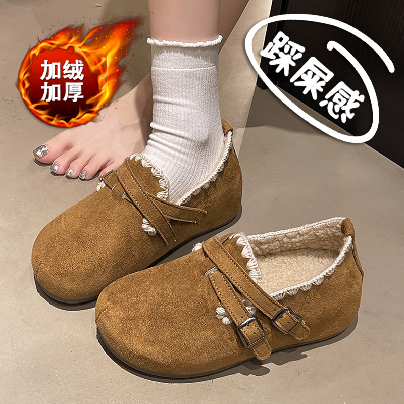加绒勃肯鞋女2025新款秋冬内增高小棉鞋保暖休闲鞋小个子34码百搭