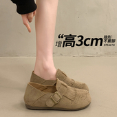 女2026新款 春秋全包勃肯鞋 大码 复古流苏单鞋 41一43可踩后跟懒人鞋
