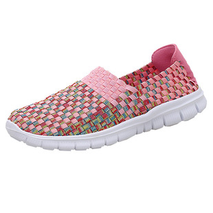 春夏透气平底网鞋女编织网面鞋中老年妈妈鞋软底老北京布鞋女弹力