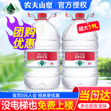 农夫山泉大桶水19升家庭大瓶桶装饮用天然弱碱水19L*2桶非矿泉水