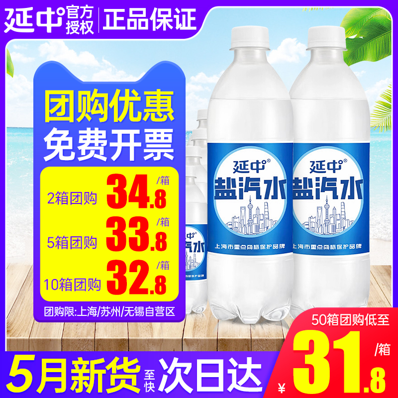 延中盐汽水600ml*20瓶整箱团购 防暑降温上海老汽水 江浙沪皖包邮 咖啡/麦片/冲饮 碳酸饮料 原图主图