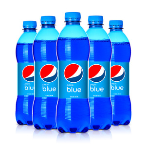 15.8元包邮 印尼巴厘岛进口 PEPSI 百事可乐 blue 梅子口味可乐 450ml*5瓶