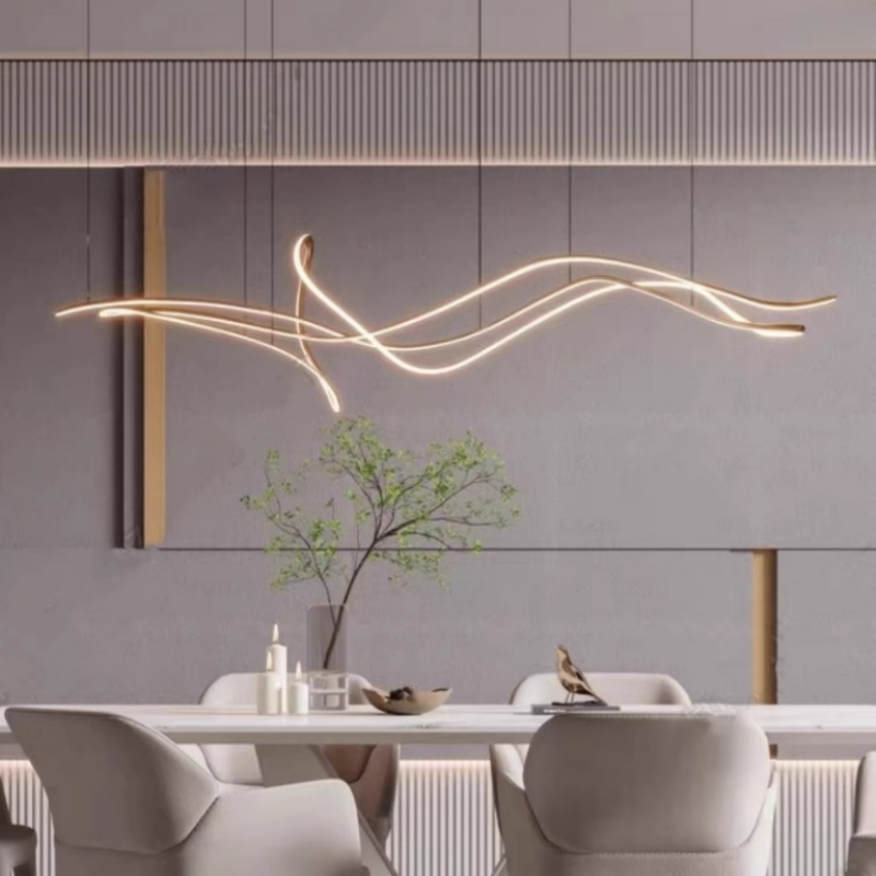 2023设计师吊灯具艺术线条造型餐厅美容店公司前台吧台样板间展厅