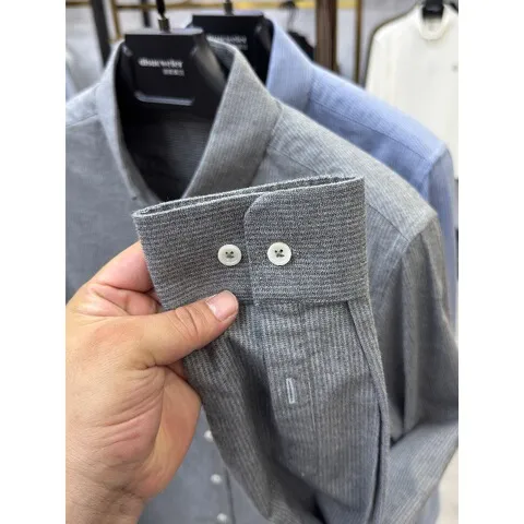 轻奢衬衫男士衬衣免烫纯棉男装外贸潮休闲男通勤秋季新款长袖寸衫